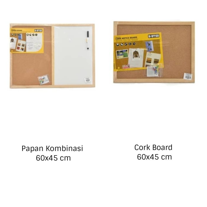 

Promo Papan Mading Corkboard / Papan Kombinasi Serbaguna Bi Silque 60X45 Cm