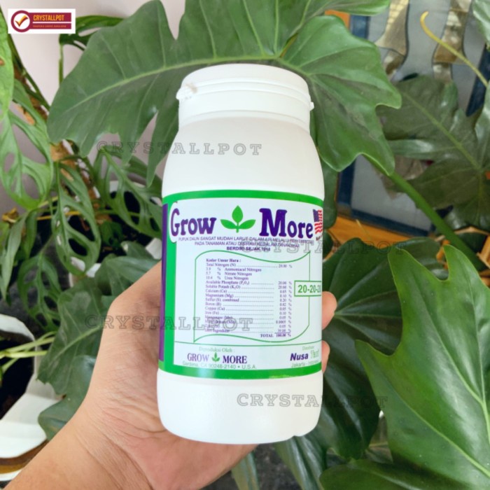NUTRISI/PUPUK NPK GROWMORE SEIMBANG20-20-20(454GR)BUAH,BUNGA,AKAR,DAUN ORIGINAL TERBARU