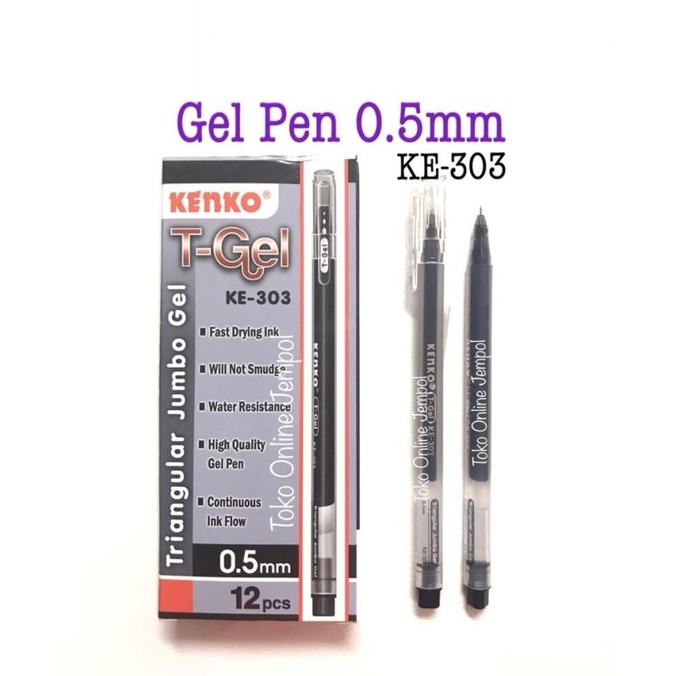 

Pulpen Kenko 0,5 T-Gel KE-303 pena Gel Pen ballpoint jel 0.5 ATK1201KN