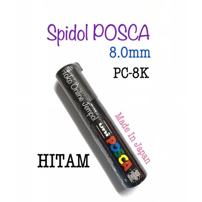 

HITAM Spidol POSCA Marker 8.0mm PC-8K Pen UNI kaca glass ATK0922PC