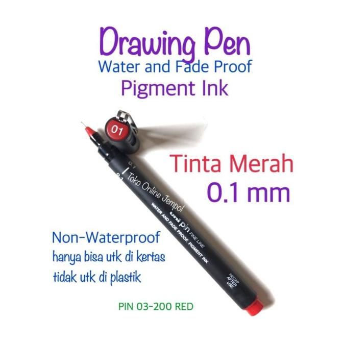 

ATK0854UN MERAH UNI 0.1 Fine Line Drawing Pen 915226 PIN 01-200 Pulpen
