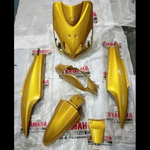 cover body yamaha MIO 2010 SMILE kuning emas gold ori original fullset