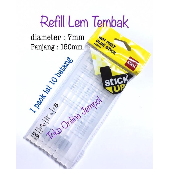 

KECIL 7mm Refill lem tembak isi 10 glue gun DELI A29812 ATK1152DL