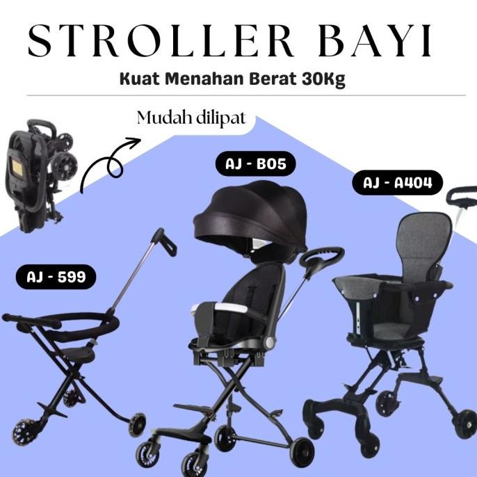 Stoller Kereta Bayi Lipat Bayi Traveling Portabel Kereta Dorong Anak