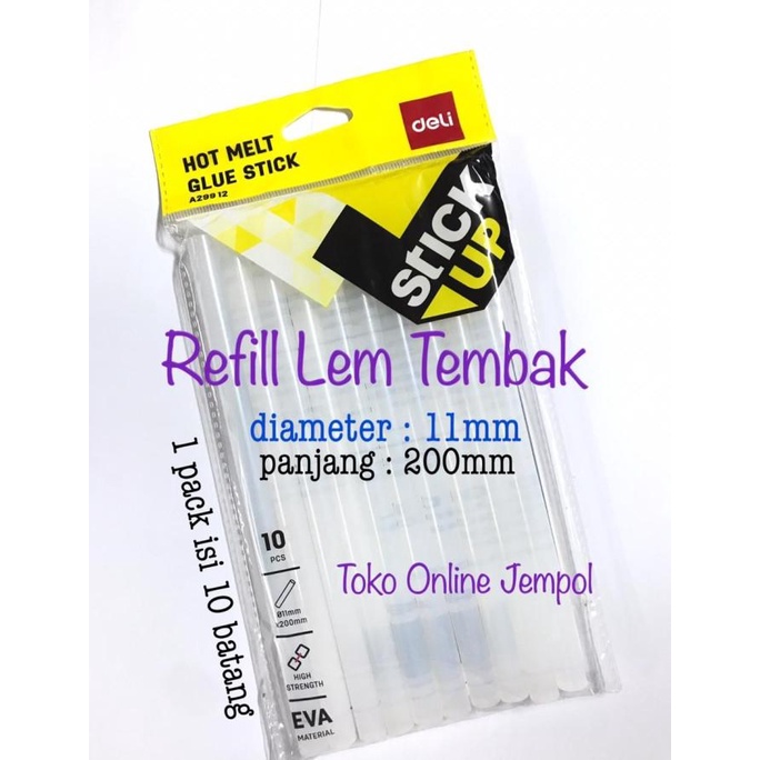 

BESAR 11mm Refill lem tembak isi 10 glue gun A29912 DELI ATK1154DL