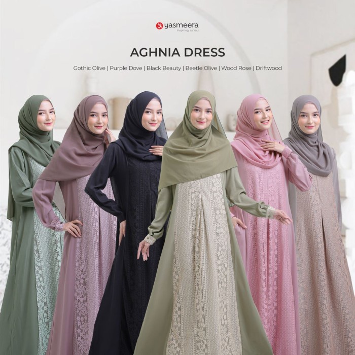 (PROMO SALE) Dress Aghnia Gamis Brukat Brocade Yasmeera TERJAMIN