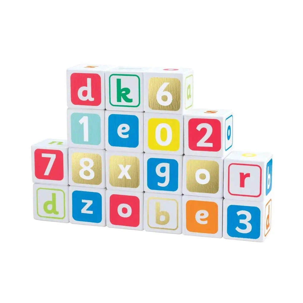 ELC Alphabet Wooden Blocks - Mainan Balok Susun Anak Huruf Angka