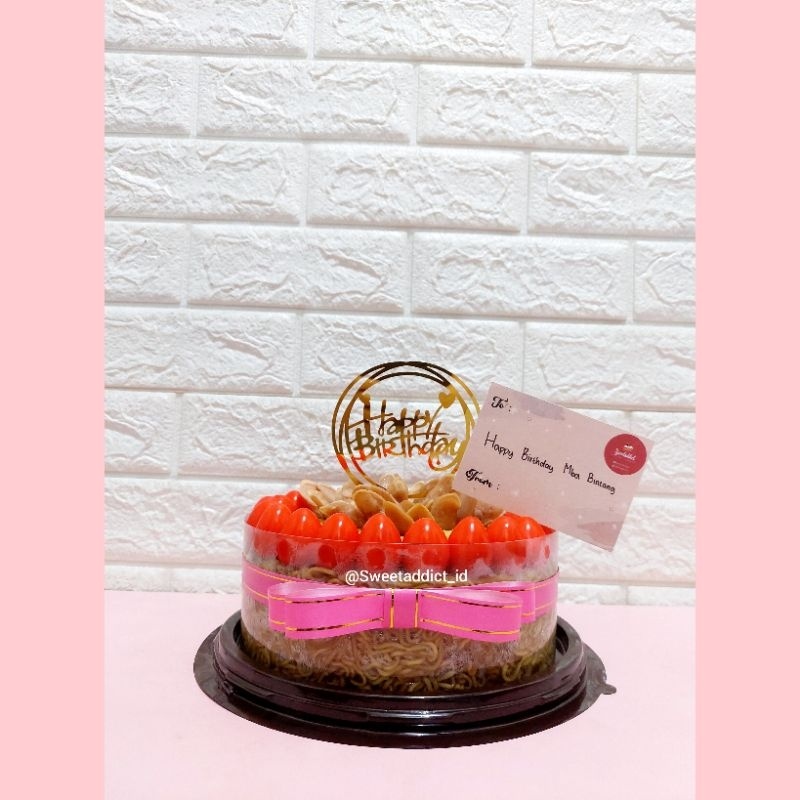 

(Bisa Untuk Hari H) Ready Langsung Dikirim / Noodle Cake / Indoe Cake / E Ulang Tahun / Kue E / Kue