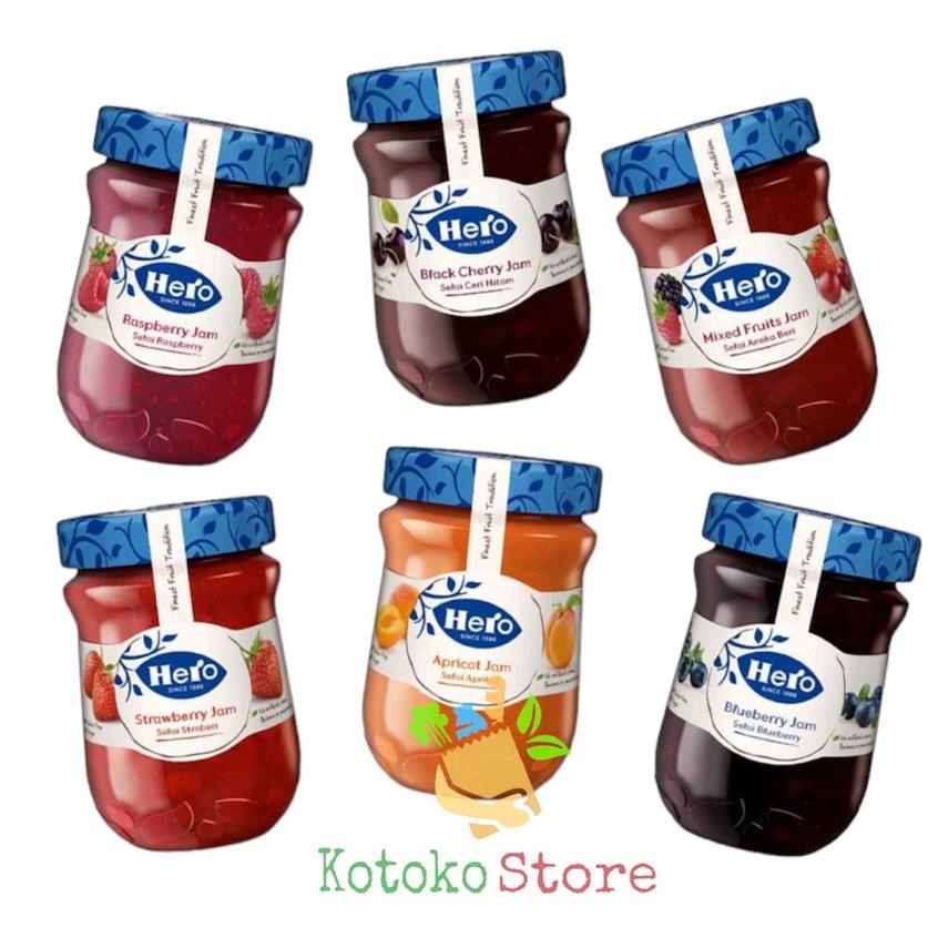 

Hero Strawberry Blueberry Xed Fruit Jam / Selai Hero 340Gr