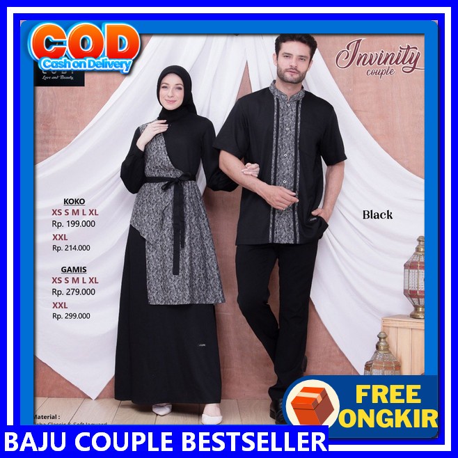 0 Terbaru Lubi Invinity Couple Black Termurahhh Gamis Dan Koko Couple 2023