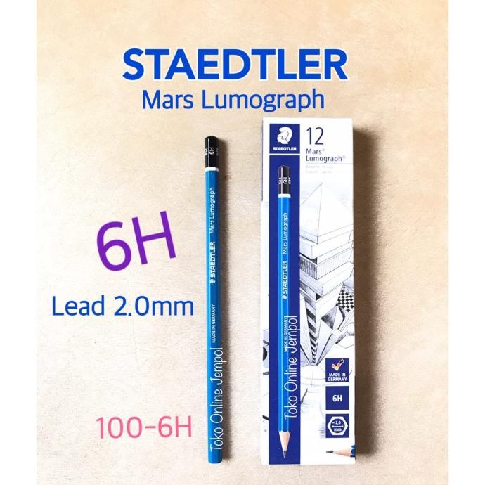 

ATK0704ST biru 6H Mars Lumograph 100-6H 104293 Pensil Staedtler Sketch