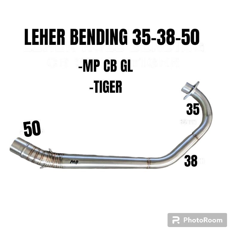 leher knalpot paten cb MP gl Tiger inlet 50mm