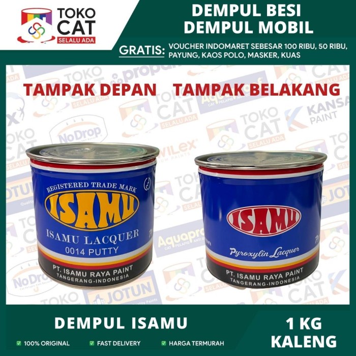 ISAMU DEMPUL 1 KG / ISAMU LACQUER 1 KG / DEMPUL HALUS / DEMPUL MOBIL //DEMPUL PLASTIC //DEMPUL BESI