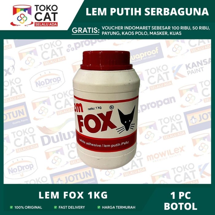 Lem Fox Putih 1 KG / Lem Kayu Putih Fox / Lem Putih / Lem Serbaguna // Lem Putih Kayu