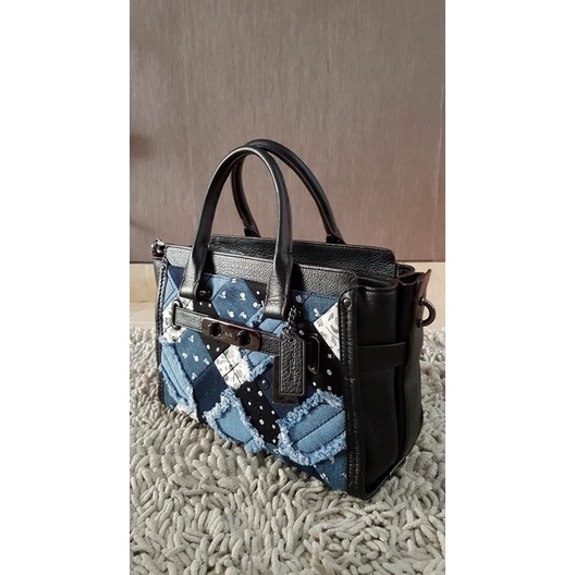 {DeeminShop} Coach Swagger Denim Patchwork Berkualitas