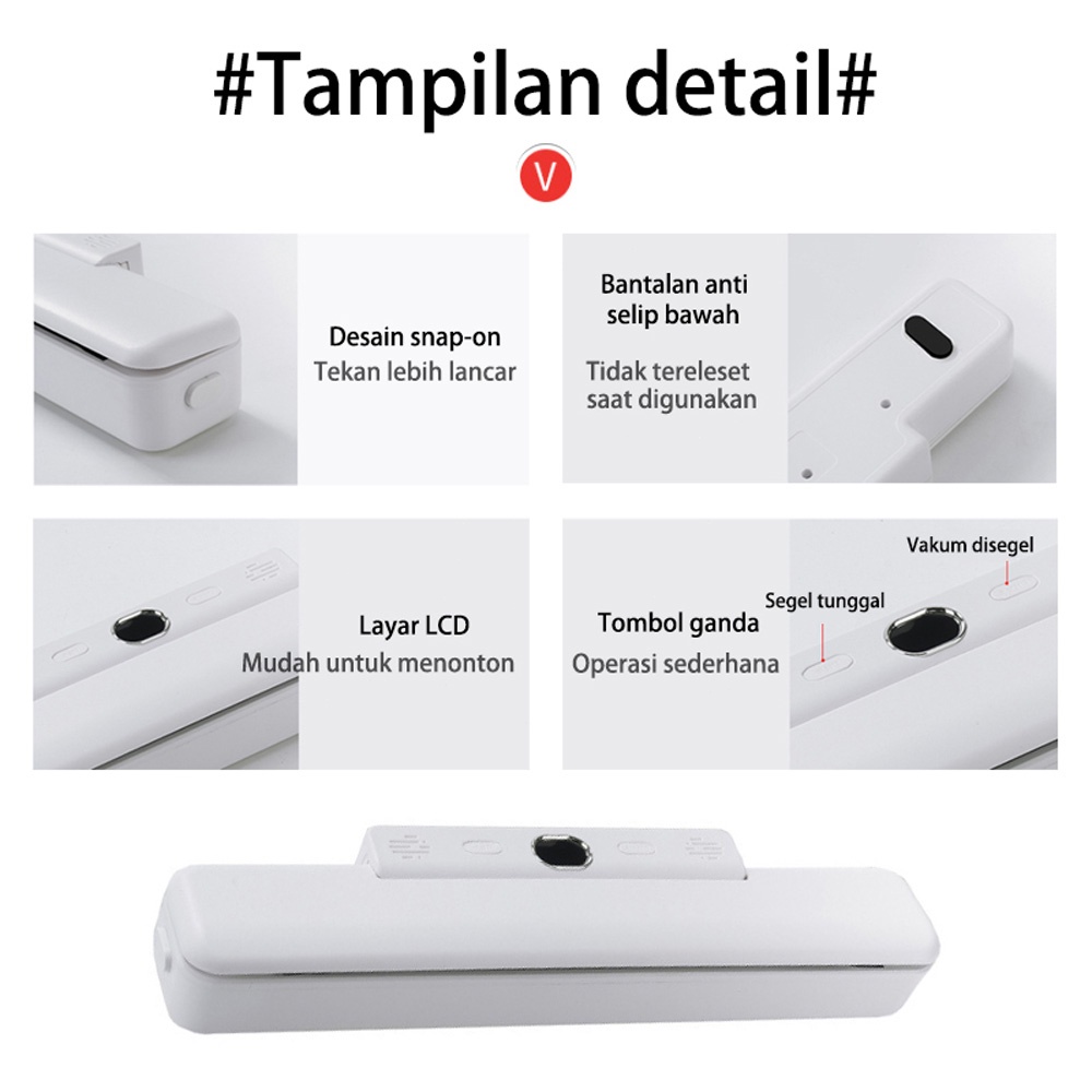 READY STOCK VACUM SEALER MAKANAN OTOMATIS VAKUM MESIN PENGEMAS KECIL MESIN VACUUM SEALER MAKANAN