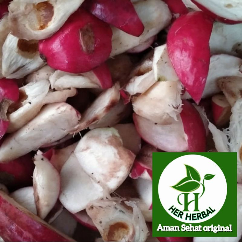 

Buah mahkota dewa sudah di kupas siap digunakan obat herbal