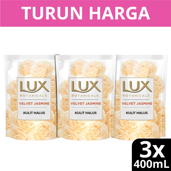 Terbaru Lux Botanicals Sabun Mandi Cair Refill Velvet Jasmine 400Ml X3