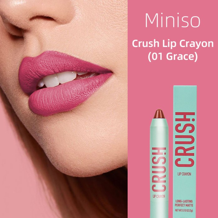 Terbaru Miniso Lipstik Crush Lip Crayon Lipstick Tahan Lama Premium