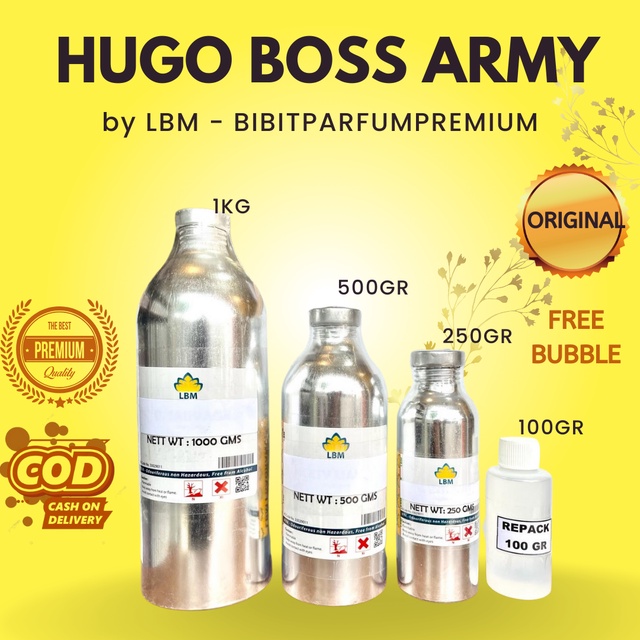 Bibit Parfum HB ARMY 100GR REPACK by LBM - BUY 1 GET 3 FREE CAMPURAN DAN BOTOL PARFUM - IMPOR ORIGIN