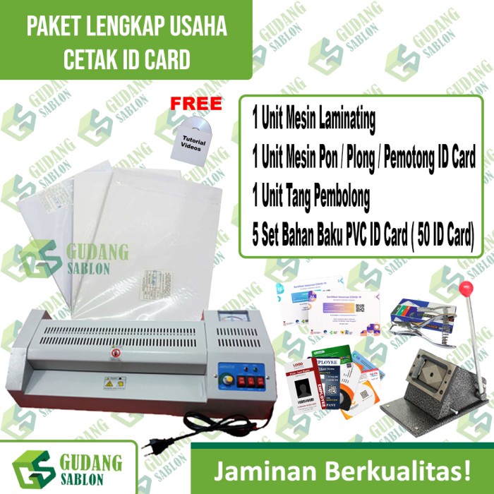 

Paket Cetak ID CARD Pvc Id Card Mesin Laminating Plong Id Card