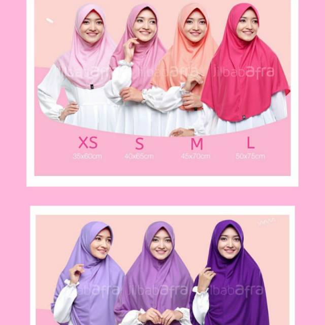 Jilbab Beria - Bergo Jilbab Afra - Hijab Instan Bahan Kaos Warna Orange