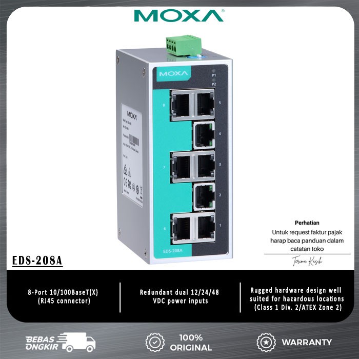 MOXA EDS-208A Series 8-Port Unmanaged Ethernet Switches