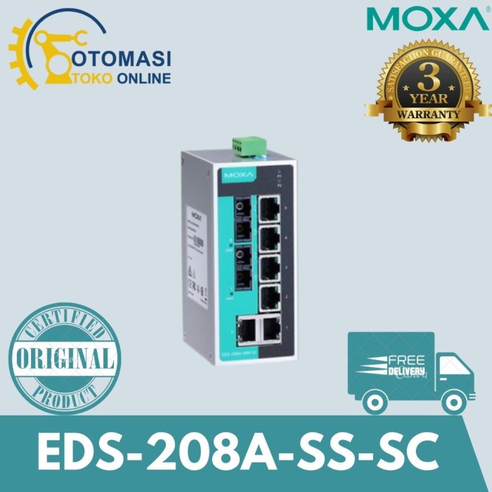 MOXA Unmanaged Ethernet switch EDS-208A-SS-SC