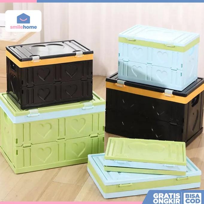 Smilehome Container Box Besar Lipat Kotak Penyimpanan Multifungsi Kualitas Premium