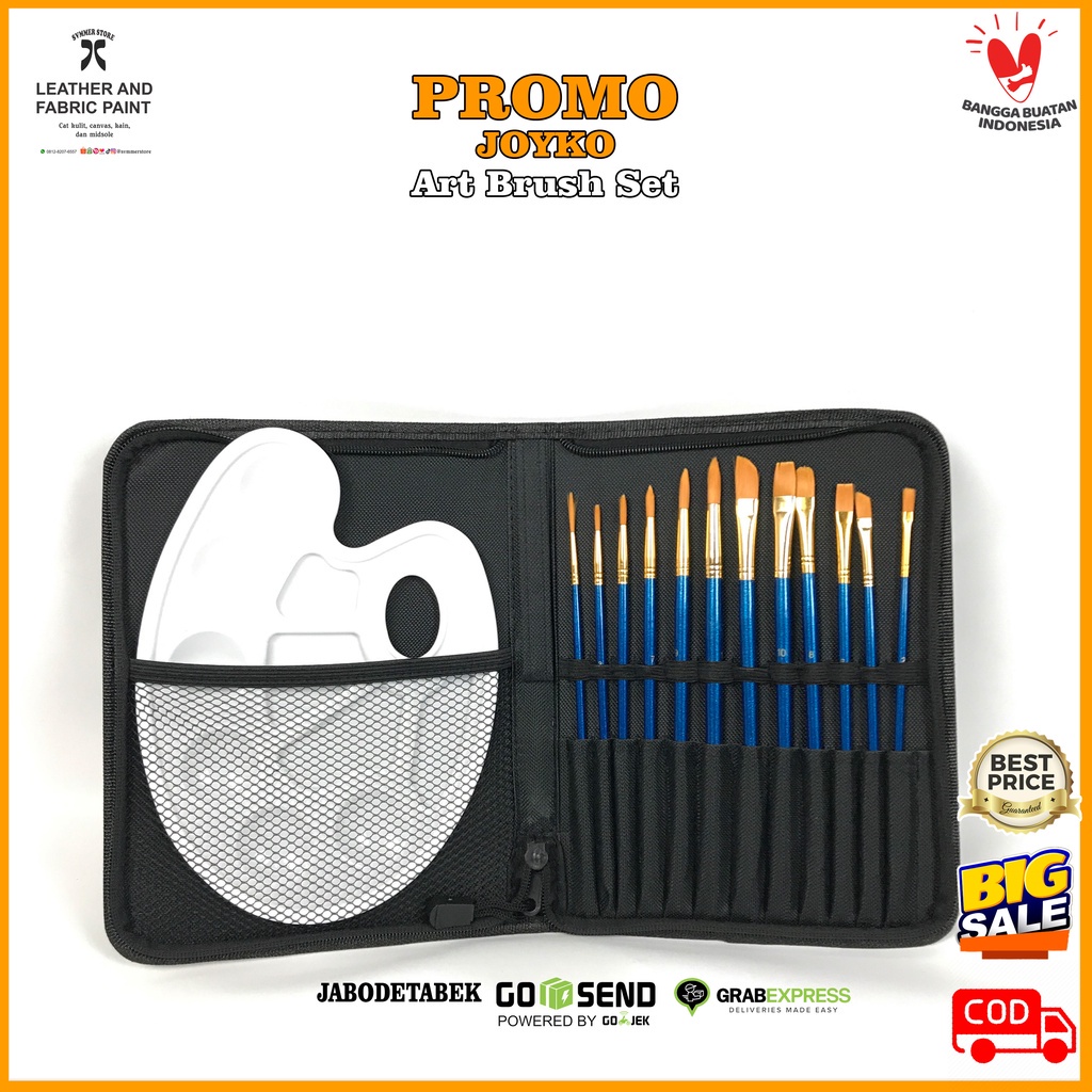 

Joyko Art Brush Set Brs - 7 / Set Alat Lukis / Kuas Cat Nyak Air Akrilik - Svmmerink