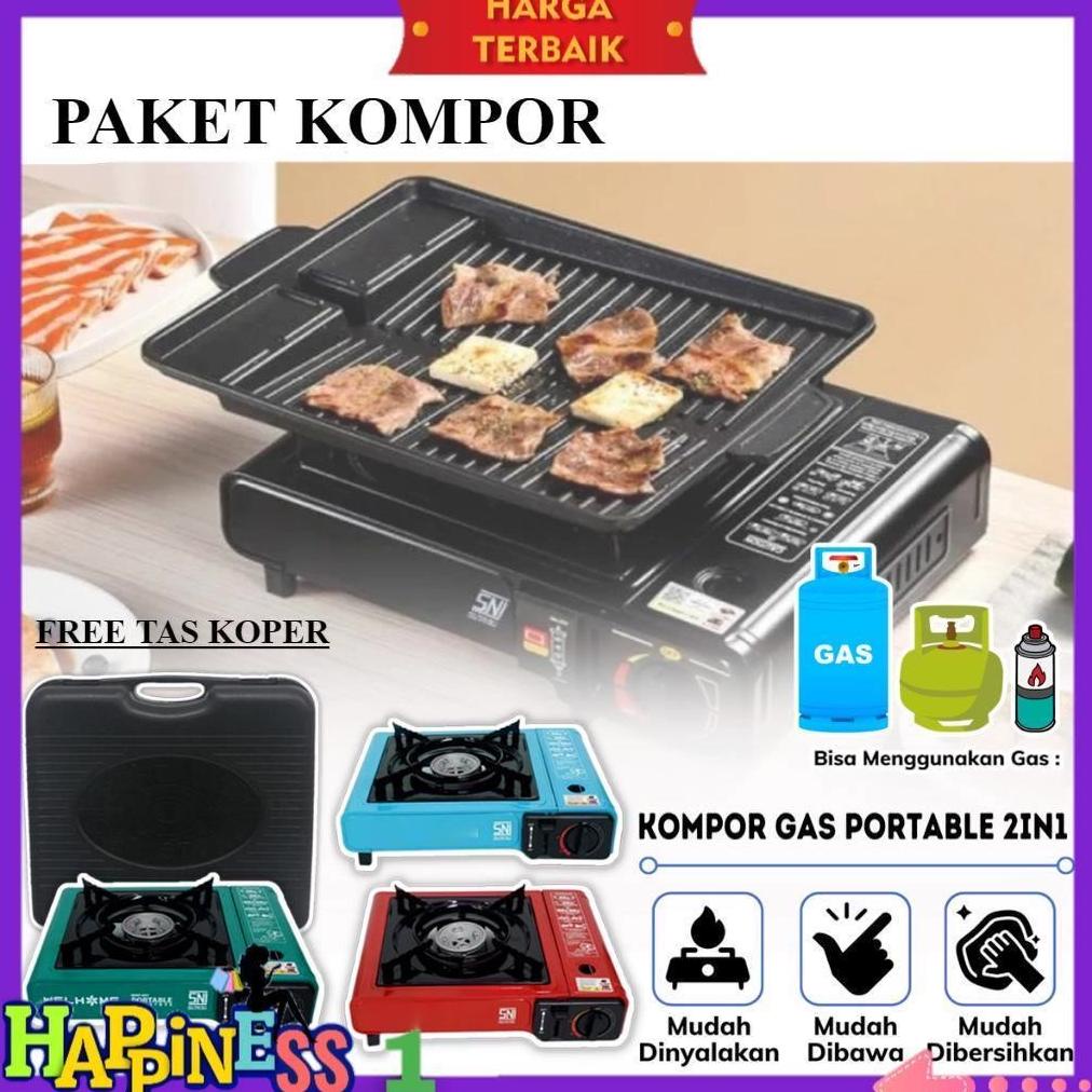 Murah PAKET KOMPOR PORTABLE + GAS + ULTRA GRILL PAKET NGEGRILL MURAH COD