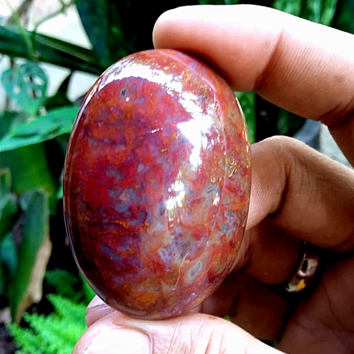 [Baru] Batu Akik Badar Lumut Merah Kristal0412 Terbatas