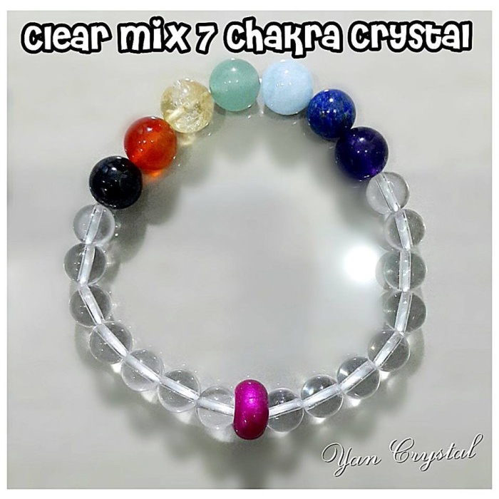 [Baru] Clear Quartz Mix 7 Chakra Crystals Diskon
