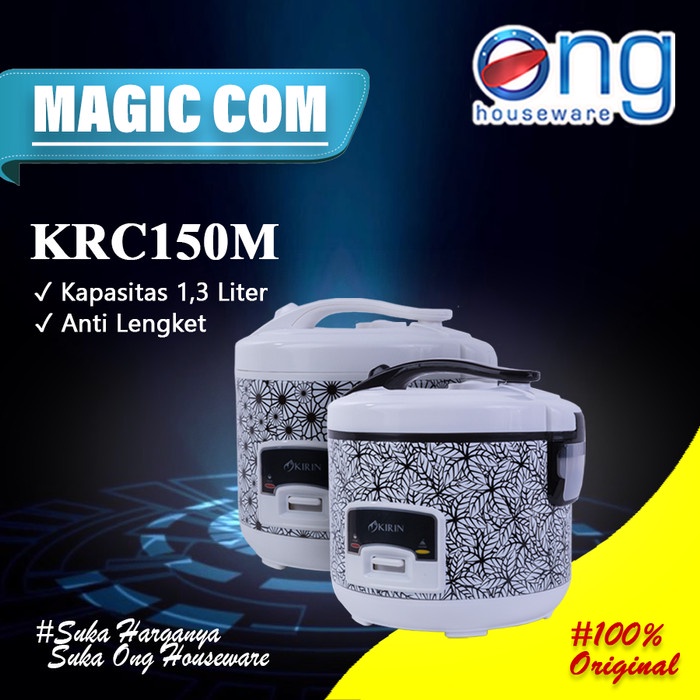 [New Ori] Rice Cooker Magic Com Penanak Nasi 13 Liter Kirin Krc150M Krc 150 Diskon