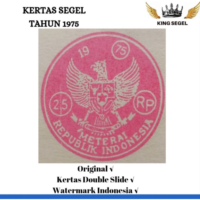 

Kertas Segel Tahun 1975 Double Asli