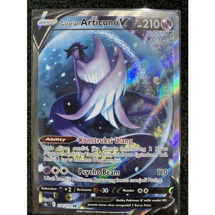 ✅COD Galarian Articuno V Sr Alternate Pokemon Indonesia Terbatas