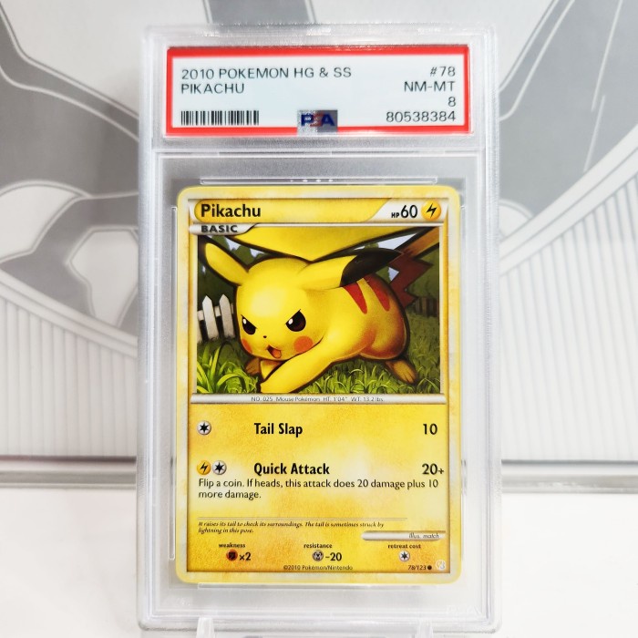 ✅COD Psa 8 Pikachu #78 - Hgss - Pokemon Tcg English Terbatas