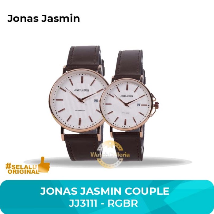 ✅New Ori Jam Tangan Couple Jonas Jasmin Jj3111M 3111 Rosegold Brownn Original Diskon
