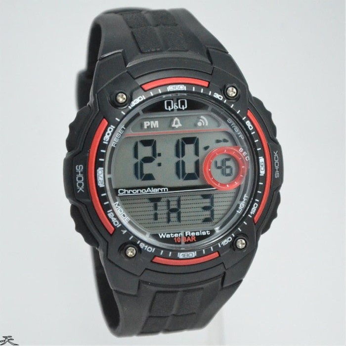 ✅New Ori QQ Qq Digital Jam Tangan Pria Hitam M075J002Y Original Berkualitas