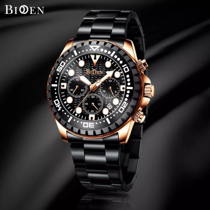 ✅New Ori Best Seller.... Jam Tangan Pria Biden Yn0239 Original Black Rosegold Terbaru