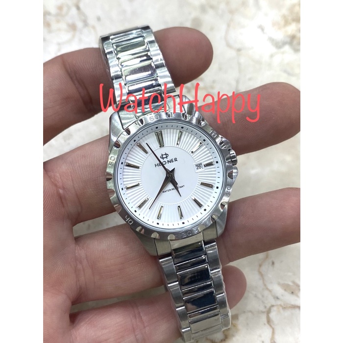 ✅New Ori Watchhappy Hegner 1688 Hw1688 Hw 1688 Lady White Dial Stainless Strap Diskon