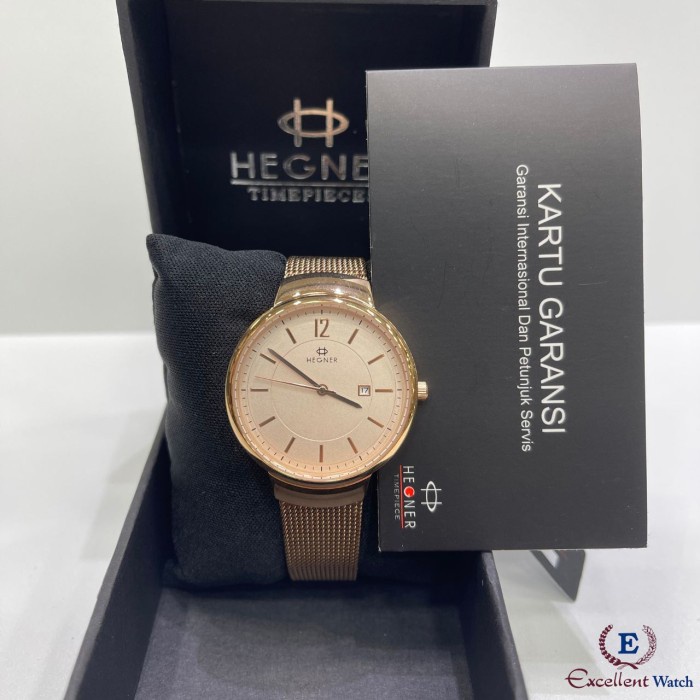 ✅New Ori Excellent Watch Jam Tangan Wanita Hegner 5053L Full Rosegold Diskon