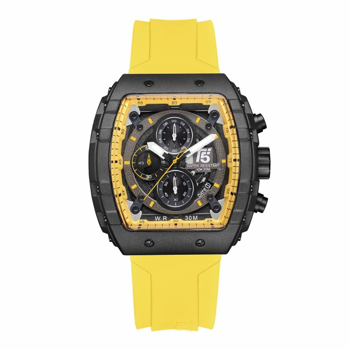 ✅New Ori Jam Tangan Pria Original T5 H 3856G Yellow Black Terbaru
