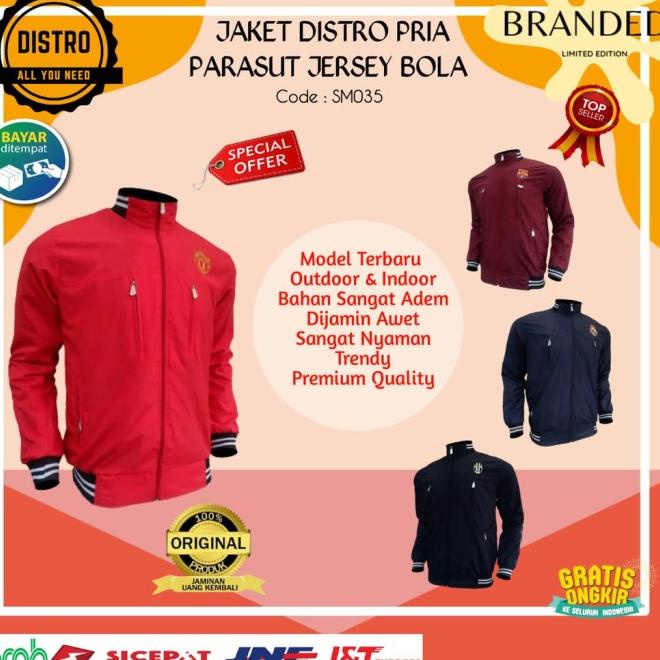Jaket Jersey Pria Best Seller Original Distro Jaket Parasut Bola Barca