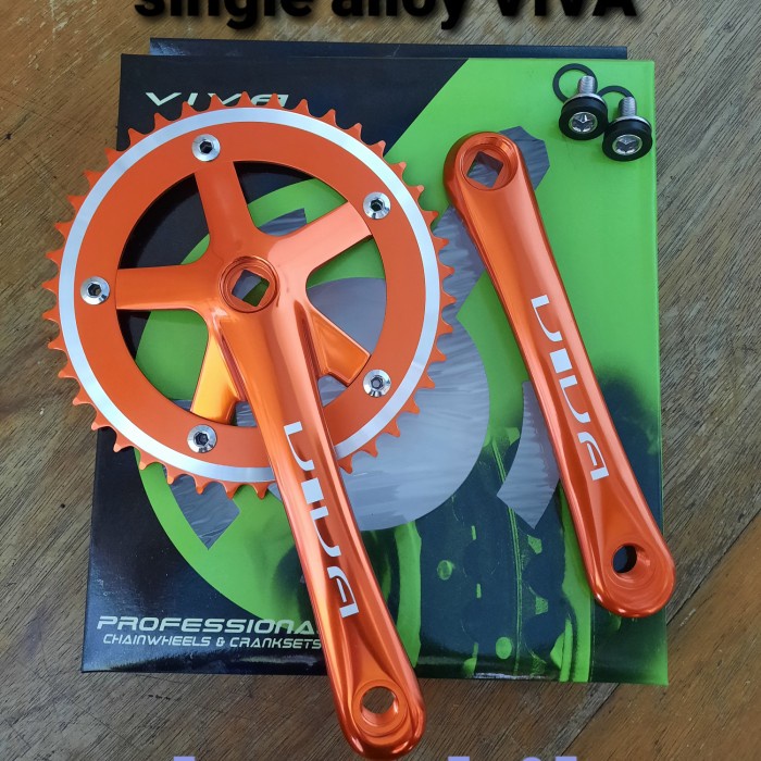 [Baru] Crank Set Fixie Merk Viva 42T Alloy Gold Berkualitas