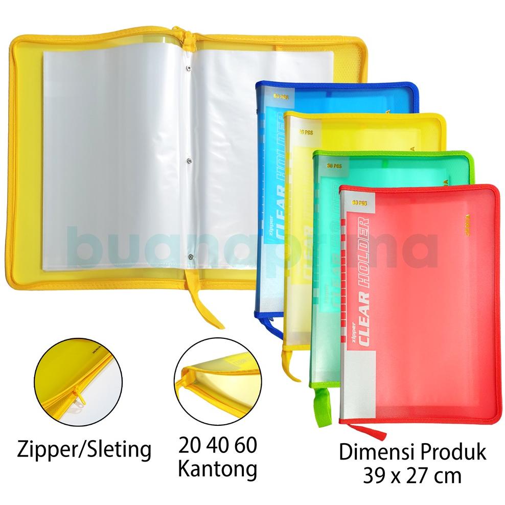 

Trend - Map Document Keeper Jenia 20 40 60 Kantong Folio Clear Holder Zipper Display Book Sleting .,