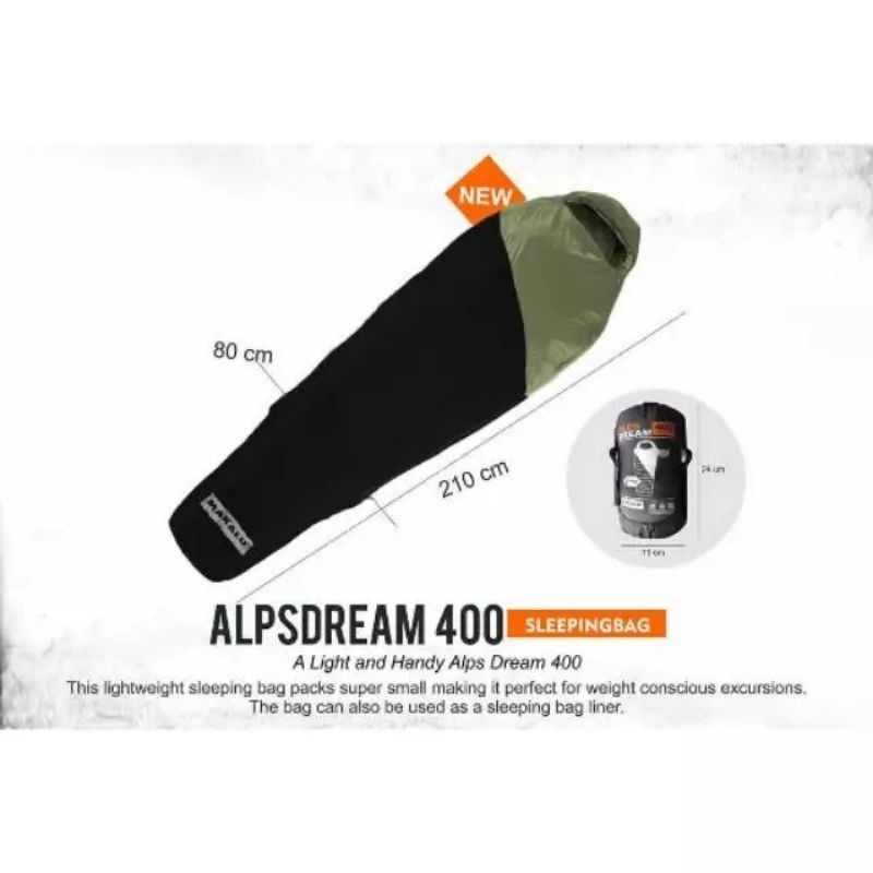 Sleeping Bag Mummy Dacron Ultralight Ul Makalu Alpsdream 400 Kantong Tidur Sb Ultra Light
