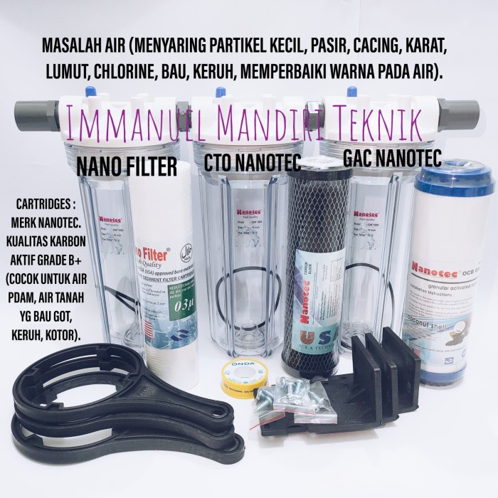 [Original] Paket Filter Air Nano 3 Tahap Sediment - Cto - Gac Nanotec Terbaru