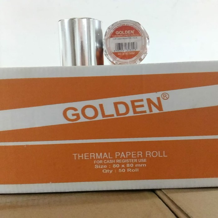 

Thermal Paper Golden 80X80Mm Hasil Print Hitam 1Dus Isi 50 Roll Original 100% Dan Terpercaya