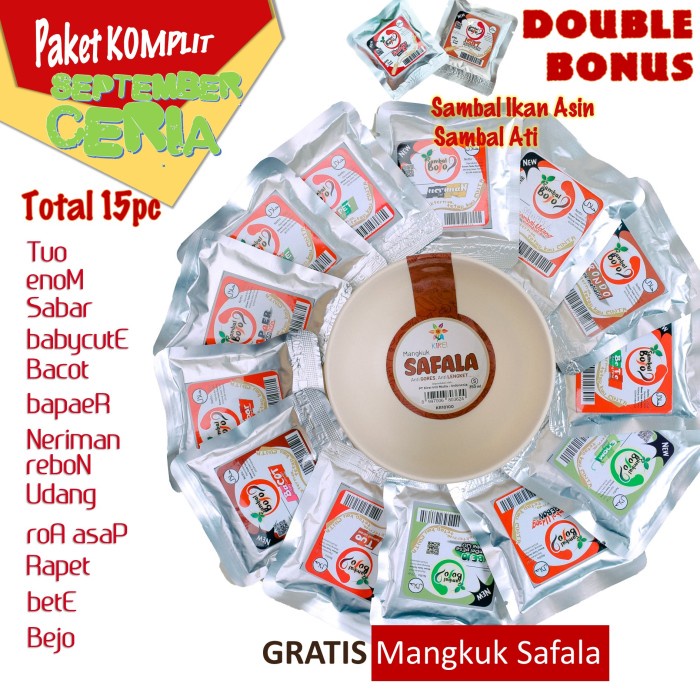 

Sambal Bojo Sachet Komplit 13 Gratis Mangkuk Safala
